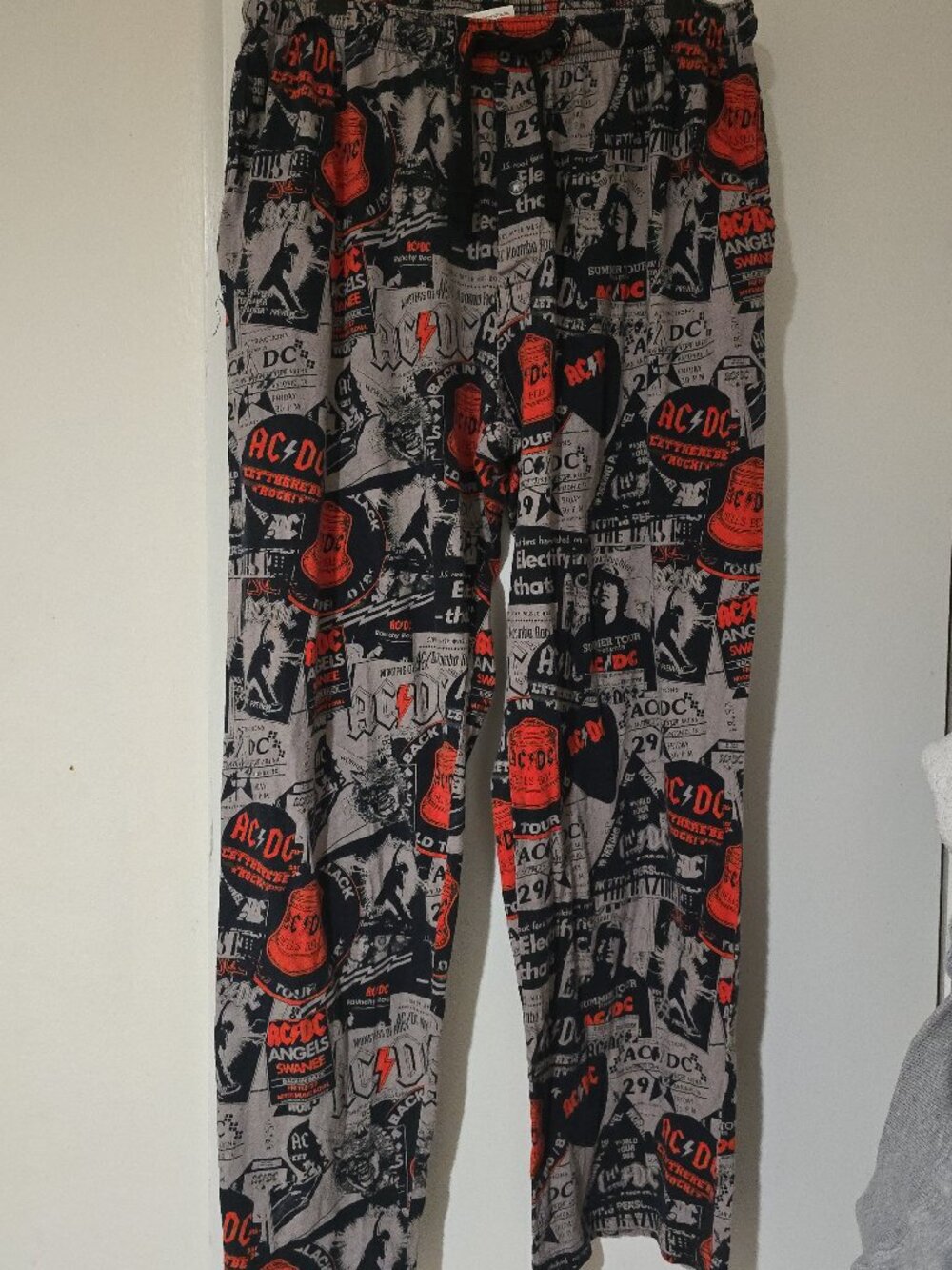 AC/DC All Over Print Lounge Pajama Pants Men's XL Tour Poster Collage